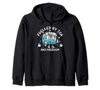 Caravan for Men Funny Fuelled By Tea and Freedom Zip Hoodie