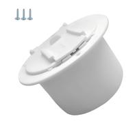 Caravan Front Cover - White RV Electrical Cable Hatch Cover | RV Sewer Pipe Outlet Mount Round Cover | Cable Pass Through Wire Organiser with Screws RV Accessories for Trailer Yacht Boat Truck
