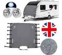 Caravan Front Towing Cover - Caravan Front Protection Covers with 2 LED Lights,Upgraded Fasteners Caravan Front Cover