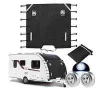 Caravan Front Towing Cover - Caravan Front Protection Covers with 2 LED Lights,Upgraded Fasteners Caravan Front Cover