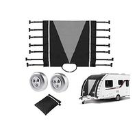 Caravan Front Trailer Cover, Oxford Cloth Thickened Front Towing Cover with LED Lights and Storage Bag
