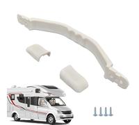 Caravan Grab Bar Door Handle with Fly Screen for Trailers - Wall Mounted Handrail for Motorhomes and Trailers, Robust, Non-Slip, Stylish, Safe RV Railing with 4 Screws