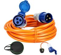 Caravan Hook Up Cable 25 m, Camping Extension Lead 16A 3 Pin Socket, Waterproof Caravan Electric Power Cable With Carrying Bag, Campervan Hook Up Extension Cable for Motorhomes Campervans