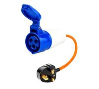 Caravan Hook Up Lead, Hook Up Adapter 16A 230V 3 Pin UK Plug, Splash-Proof Connector 3 Core Orange Cable, Pre-Wired Mains Hook-Up Adaptor for Caravan Campervan Motorhome Outdoor Power Connection, 35cm