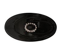 Caravan Jet/Crystal Chain Stone Oval Hand Decorated Automatic Barrette