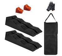 Caravan Levelling Ramp Set, Heavy Duty Motorhome Levelling Ramps for Campervans, Trailers, 2 Pack, Includes Wedge Chocks/Blocks with Anti-Skid Grooves, Bag & Gloves, 5 Tonnes Load Capacity