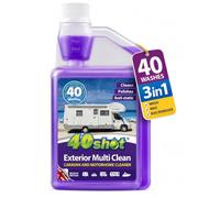 Caravan & Motorhome Cleaner 1L - 3in1 Wash, Wax & Bug Remover, 40 Washes | Premium carnauba wax & anti-static agent-removes black streak,mould, algae & road film, water softener for streak-free finish