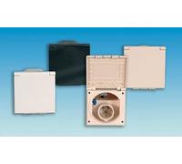 Caravan / Motorhome Flush Fitting 240v Mains Inlet Box White.