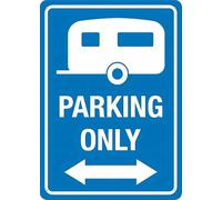 Caravan Parking Only Two Way Arrow Warning Metal Sign Aluminum Signs For Outdoors Use Yard Farm Fence Home Wall Decor 8X12 Inch