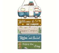Caravan Plaques - Camper Van Accessories, Vintage RV Campervan Gift, Camper Van Gifts, Personalized Wooden Sign for Motorhome Gifts, Happy Campers Adventure Sign, Motorhome Accessories,Home Accessory