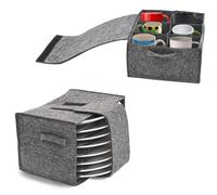 Caravan Plate Holder Camping Cup Tableware Storage Felt Bag with Dividers 6 Crystal Glassware and 8 Platter Dinnerware Storage Bag for Motorhome Cupboard Glass Mug Kitchen Organiser Accessories