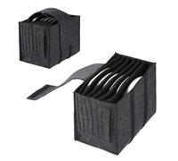 Caravan Plate Holder Felt for 8 Plates Crockery 27 cm Bag Dinnerware Storage Felt Bag with Handles Plate Crockery Storage Caravan Camping Accessories for Motorhome Camper Van Gadgets Kitchen Black