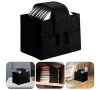 Caravan Plate Holder - Motorhome Kitchen Cupboard Storage For 8 Plates - Camping Dinnerware Solutions, Felt Lining - Black