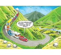 CARAVAN QUEUE FUNNY HUMOUROUS BIRTHDAY CARD THE FUNNY SIDE OF LIFE!