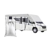 Caravan Roof Cover - Foldable Light Gray Tarp, Waterproof Vehicle Canvas Shield | Heavy Duty Insulation Cloth Protection Sunshade, This Snowproof Camper Awning Delivers Optimal Defense.
