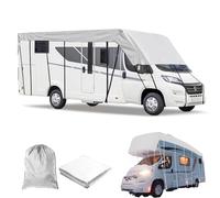 Caravan Roof Cover, RV Roof Cover, 5M-12M Waterproof Protective Tarp, Heavy Duty Snowproof Dustproof UV Resistant Roof Protector, Camping Rooff Cover, Windproof Rainproof Snowproof (Silver-5x3M)