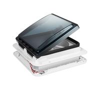 Caravan Roof Vent Fan, 12V Silent Motorhome Vent Fan with White LED Light & Insect-Proof Screen, 10 Blades Air Inlet Outlet Caravan Skylight, Motorhome Gadgets for Opening Size 11 x 11in RV Trailer