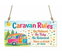 Caravan Rules Sign Funny Camper Plaque Colourful Holiday Home Gift Metal Wall Decor cpt69