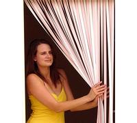 Caravan/RV Door Curtain, Bug Curtain, Fly Curtain - SOFT PINK & WHITE - 62cm WIDE