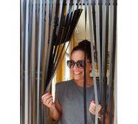 Caravan/RV Door Curtain, Fly, Insect Protection Curtain - Black and Silver Stripes - 62 cm Wide