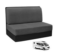 Caravan Seat Cover Stretch Jacquard, 2 Piece RV Seat Covers Stretch Jacquard fabric for RV benches, backrests, and campervan bench cushions - Universal Protects Travel Trailer and RV furniture - Grey