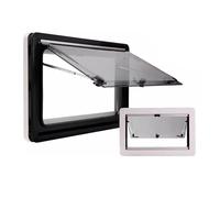 Caravan Side Windows with Fly Screen - 500mm x 550mm Push Window Display for RVs Caravans & Campers - Easy Installation Perfect for Outdoor Adventures