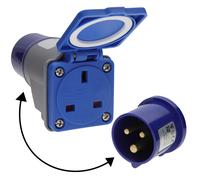 Caravan Site Power Plug 240V 16A to 13A UK Mains Socket Direct Adapter Camping