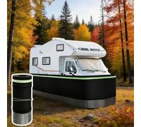 Caravan Skirt No Drilling, Heavy Duty Rv Skirting With Reflective Warning, Windproof Waterproof Camper Skirt For Travel Trailer, Insulated RV Skirt For 5th Wheels Motorhomes(80cm x 3200cm)
