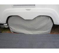 Caravan Twin Axle Parked Wheel Cover/Protector UV Stabilised (Grey)