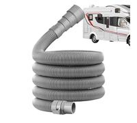 Caravan Waste Water Pipe Kit - Foldable Flexible Drain Hose with Adjustable Adapter & Clamp, Leakproof RV Motorhome Waste Pipe, Fits 28mm-42mm Outlet, Cut to Size 2.0m/4.0m/6.0m/10m Options