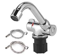 Caravan Water Tap,Folding Adjustable 360 Rotation RV Faucet Zinc Alloy Hot Cold Water Basin Tap for Motorhomes Large-Scale Vehicles with Kitchens(Installation Thread: 1/2in)