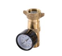 Caravans Trailers 3/4 Inch Handle Brass Water Pressure Reducer Valves with Gauge Suitable for Garden Hose Travel Trailer Trailer Plumbing Regulator