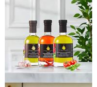 CARAVELLA FINE FOOD 3x Flavored Extra Virgin Olive Oils - Tomato, Chilli & Garlic - Italian Cold-Pressed Aromatic Gourmet Gift - for Cooking Drizzling Dipping BBQ Risotto Pasta Bruschetta Pizza