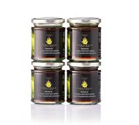 Caravella Fine Food - 4x Italian Chestnut Honey 250g - Immune support, antioxidant, antiseptic - Rich, earthy, and intense, for aged cheese, meat, on toast -liquid, raw, unpasteurized- glass jar