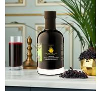 CARAVELLA FINE FOOD Elderberry Syrup 200ml | Sweet Fruity & Versatile | Ideal for Cocktails Mocktails Breakfast Desserts Savory Dishes and Gourmet Recipes | Glass Bottle Premium Small-Batch Blend