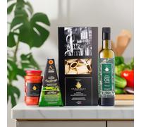 CARAVELLA FINE FOOD - Italian Gourmet Gifts - Premium selection of Artisan Paccheri Pasta, Olive oil EVO, Parmigiano Reggiano cheese, Bolognese Sauce - Christmas, Birthday, Anniversary Present Ideas