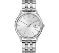 Caravelle by Bulova Men's Dress 3-Hand Date Quartz Watch, Stainless Steel, Coin Edge Bezel, 41mm