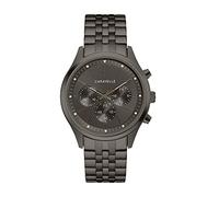 Caravelle by Bulova Men's Dress 6-Hand Chronograph Quartz Gunmetal Ion Plated Stainless Steel Watch, Gray Dial, 44mm Style: 45A141, Gray, Chronograph
