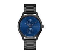 Caravelle by Bulova Men's min/Max Quartz Black Ion Plated Stainless Steel 24 Hour Subdial Watch, Deep Blue Dial Style: 45C116, Black, Chronograph
