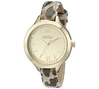 Caravelle by Bulova Women's Brown Animal Print Genuine Leather Gold Tone Dial