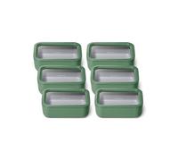 Caraway 6pc Glass Food Storage Set - 6.6 Cup Food Containers (6) - Ceramic Coated - Non Toxic, Non Stick with Lids - Microwave Safe - Sage