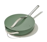 Caraway Ceramic Sauté Pan with Lid - Durable, Non-Toxic Ceramic Coated Interior - Stainless Steel Handles - Induction, Gas, & Electric Stovetop Safe - Oven Safe - Sage