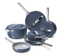 Caraway Deluxe Non-stick Ceramic Cookware Set (16 Piece) Pots, Frying Pans, Lids and Kitchen Storage - PFAS & PFOA Free - Oven Safe Pan Set & Compatible with All Stovetops - Navy