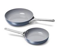 Caraway Fry Pan Duo - Nonstick Ceramic Frying Pan (8" & 10.5”) - Non Toxic, PTFE & PFOA Free - Oven Safe & Compatible with All Stovetops (Gas, Electric & Induction) - Navy