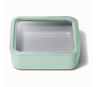 Caraway Glass Food Storage, 10 Cup Glass Container,Ceramic Coated Food Container,Easy to Store, Non Toxic, Non Stick Lunch Box Container with Glass Lids. Dishwasher, Oven,Square Shape,Mist