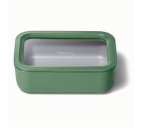 Caraway Glass Food Storage Container, 6.6 Cup, Ceramic Coated, Non-Toxic, Non-Stick Lunch Box With Lid - Easy to Store, Dishwasher and Oven Safe, Square Shape, Sage