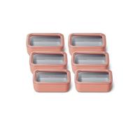 Caraway Glass Food Storage - Meal Prep Bundle - 6 Medium (6.6 Cup) Food Containers - Ceramic Coated - Non Toxic, Non Stick Containers with Glass Lids - Microwave Safe - Perracotta