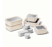 Caraway Glass Food Storage Set 14 Pieces - Ceramic Coated Food Contai