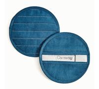 Caraway Linen Pot Holders - 100% Organic Cotton Pot Holder - Double-Layer Stain Resistant Stitching - Resists High Heat & Low Cold Temperatures - Machine Washable - Navy