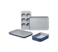 Caraway Mini Bakeware Set - Naturally Non-Stick, Non-Toxic Ceramic Coating - Compact Baking Pans Set for Small Kitchens & Ovens - Includes Baking Sheets, Muffin Pan, Cooling Rack & Storage - Navy